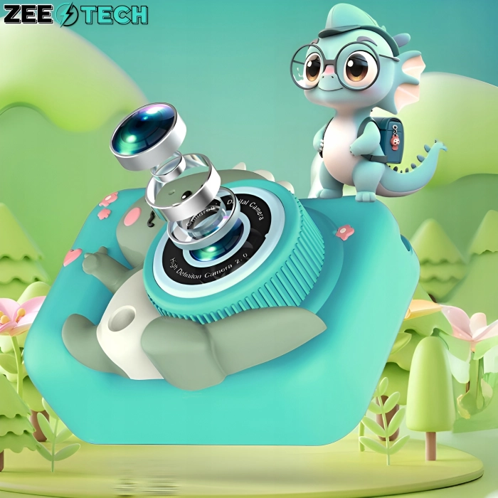 Aparat fotograficzny cyfrowy dla dzieci 40 mpx - Smok + Karta 32 GB (Niebieski)