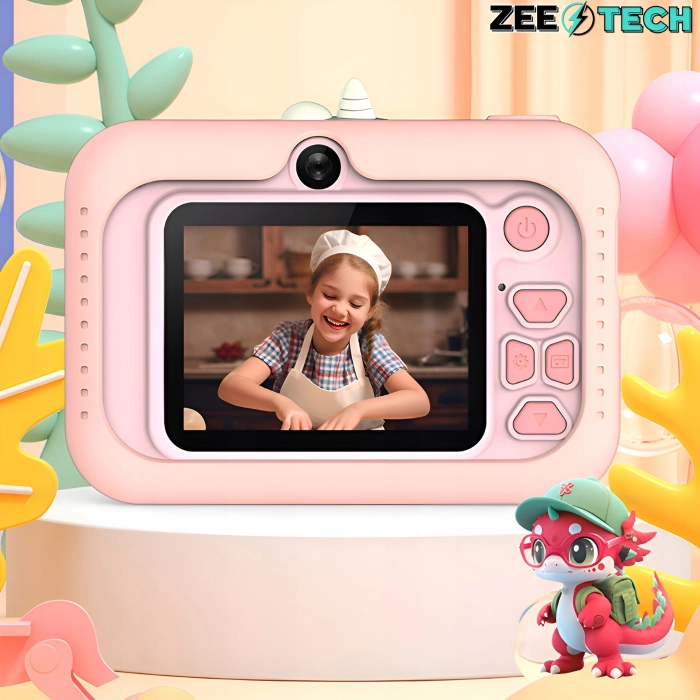 Aparat fotograficzny cyfrowy dla dzieci 40 mpx - Smok + Karta 32 GB (Niebieski)