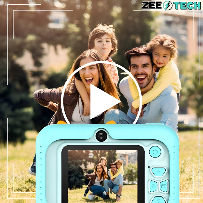 Aparat cyfrowy fotograficzny dla dzieci 40 mpx - Lisek + Karta 32 GB (Beżowy)