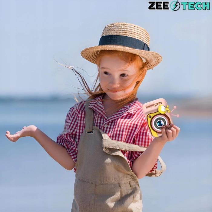 Aparat fotograficzny cyfrowy dla dzieci 40 mpx - Ślimak + Karta 32 GB (Beżowy)