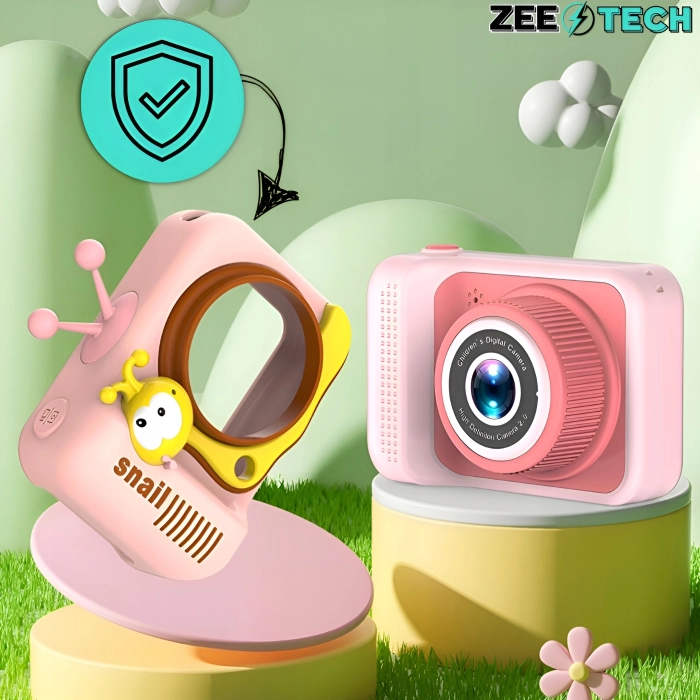 Aparat fotograficzny cyfrowy dla dzieci 40 mpx - Ślimak + Karta 32 GB (Beżowy)