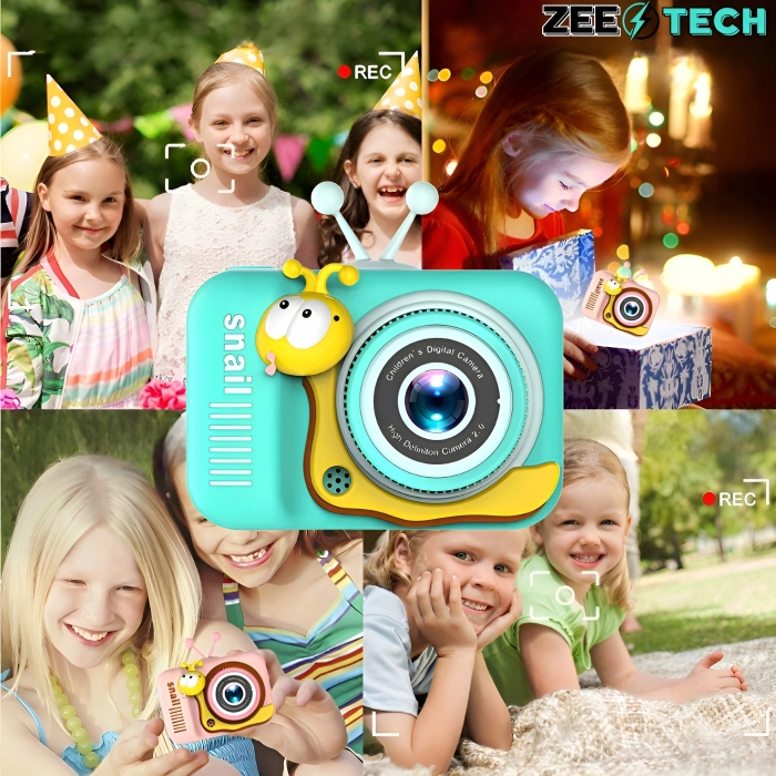 Aparat fotograficzny cyfrowy dla dzieci 40 mpx - Różowy + Karta 32 GB (Beżowy)