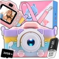 Aparat fotograficzny cyfrowy dla dzieci 40 mpx - Kotek + Karta 32 GB (Tęczowy)