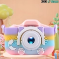 Aparat fotograficzny cyfrowy dla dzieci 40 mpx - Kotek + Karta 32 GB (Tęczowy)