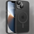 Etui matowe + szkło do iPhone 14 - odporny case Magsafe (Czarne)