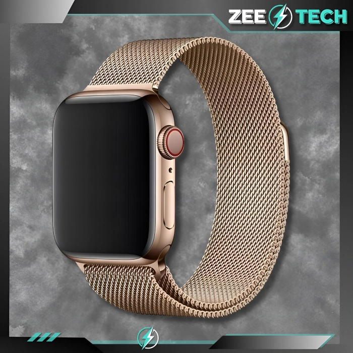 Pasek Bransoleta mesh do Apple Watch 1/2/3/4/5/6/7/8/9/SE 38mm 40mm 41mm (Różowe złoto)