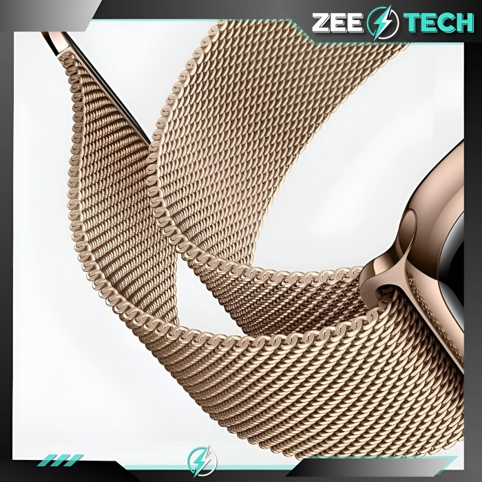 Pasek Bransoleta mesh do Apple Watch 1/2/3/4/5/6/7/8/9/SE 38mm 40mm 41mm (Różowe złoto)