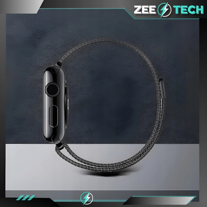 Pasek Bransoleta mesh do Apple Watch 1/2/3/4/5/6/7/8/9/SE 38mm 40mm 41mm (Czarny)