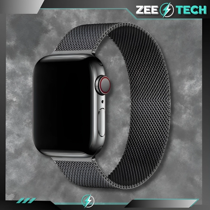 Pasek Bransoleta mesh do Apple Watch 1/2/3/4/5/6/7/8/9/SE 38mm 40mm 41mm (Czarny)