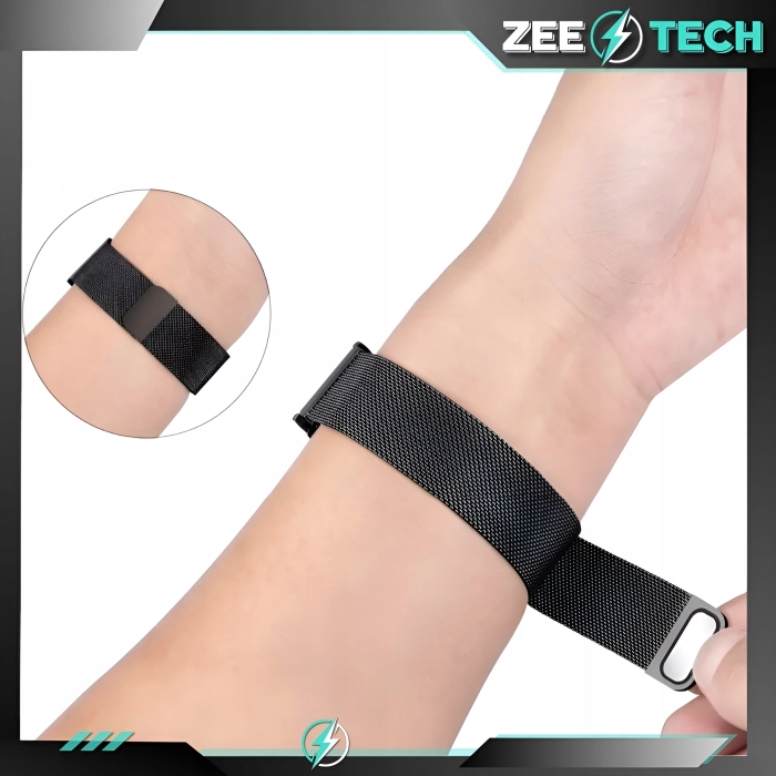 Pasek Bransoleta mesh do Apple Watch 1/2/3/4/5/6/7/8/9/SE 38mm 40mm 41mm (Czarny)