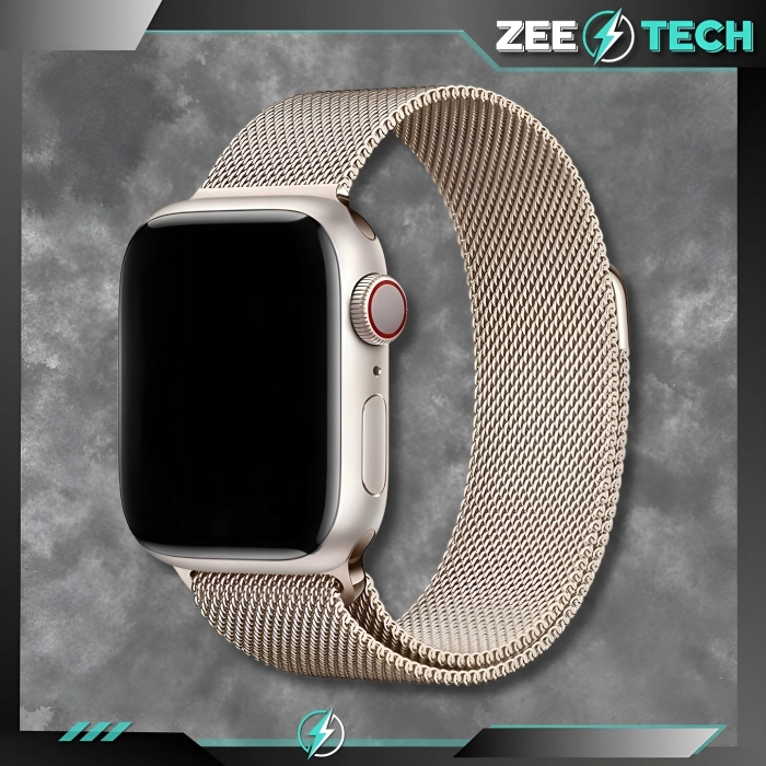 Pasek Bransoleta mesh do Apple Watch 1/2/3/4/5/6/7/8/9/SE 38mm 40mm 41mm (Beżowy)