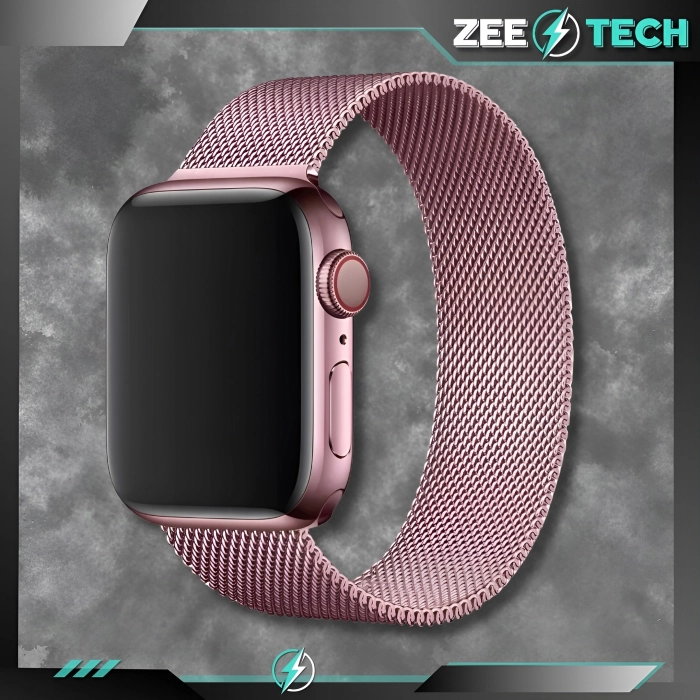 Pasek Bransoleta mesh do Apple Watch 1/2/3/4/5/6/7/8/9/SE 38mm 40mm 41mm (Różowy)