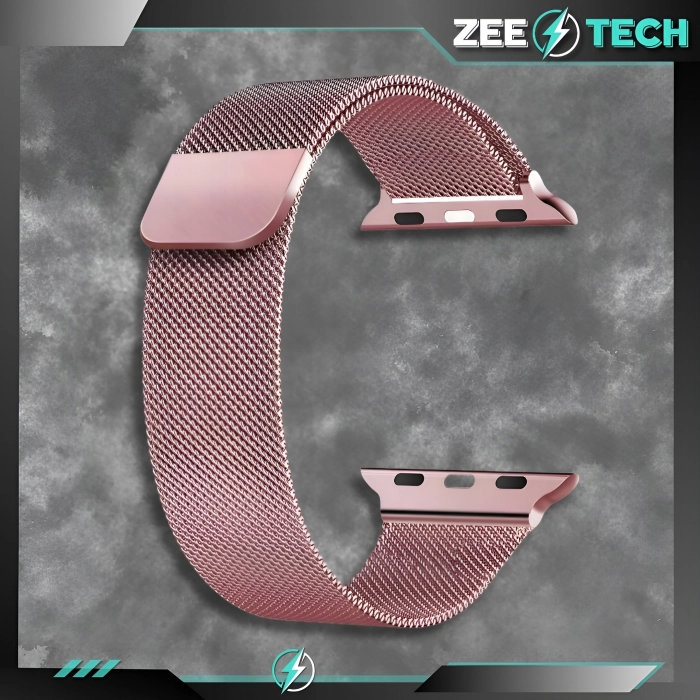 Pasek Bransoleta mesh do Apple Watch 1/2/3/4/5/6/7/8/9/SE 38mm 40mm 41mm (Różowy)