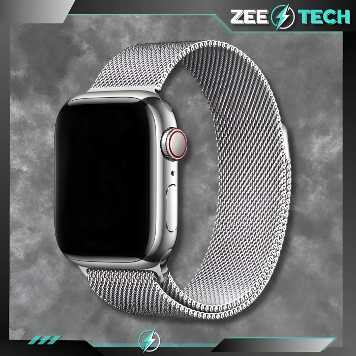 Pasek Bransoleta mesh do Apple Watch 1/2/3/4/5/6/7/8/9/SE 38mm 40mm 41mm (Srebrny)