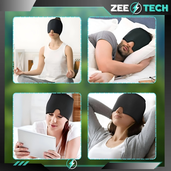 Czapka łagodząca ból głowy, migrenę - maska chłodząca, kompres