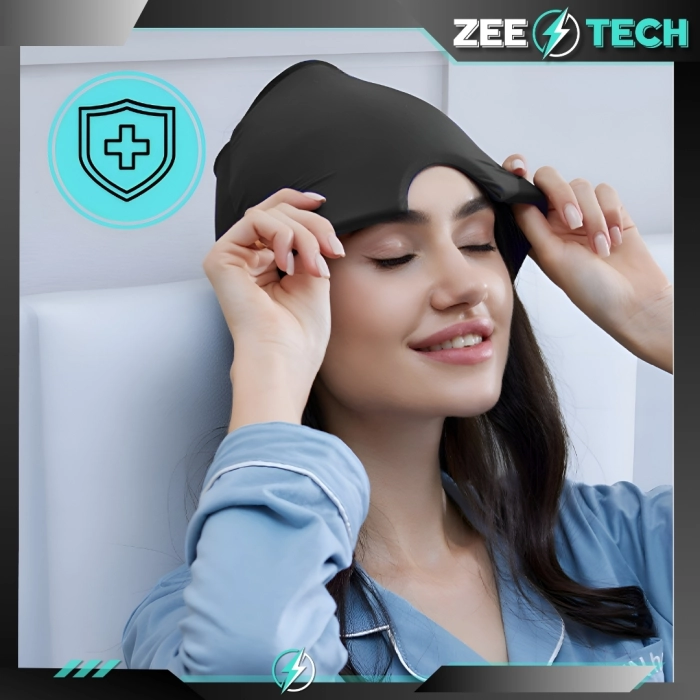 Czapka łagodząca ból głowy, migrenę - maska chłodząca, kompres