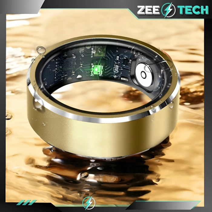 Smart ring Z5 - inteligentny pierścionek z pomiarem tętna i ciśnienia (Smartring Złoty #12)