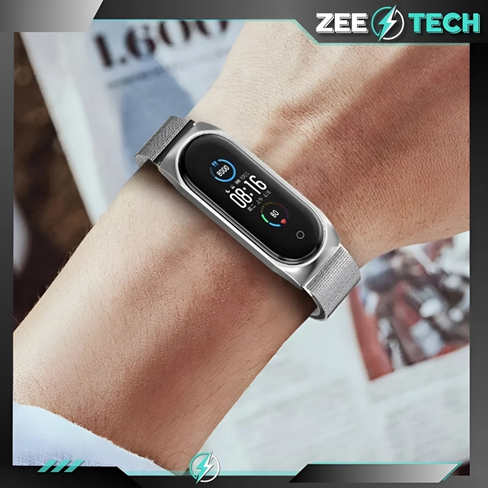 Pasek do Xiaomi Mi Band 3/4/5/6 - Bransoleta (Srebrny)