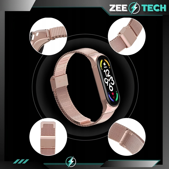 Pasek do Xiaomi Mi Band 3/4/5/6 - Bransoleta (Różowe złoto)
