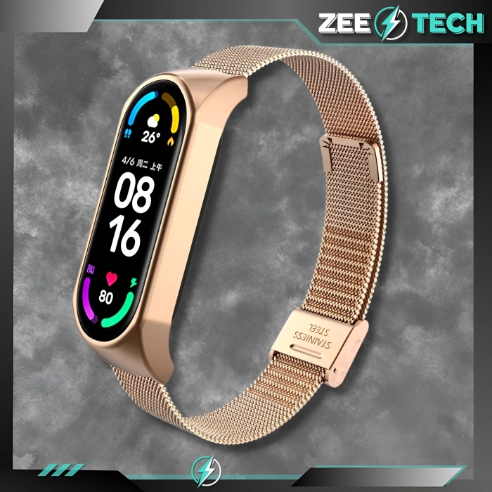 Pasek do Xiaomi Mi Band 3/4/5/6 - Bransoleta (Różowe złoto)