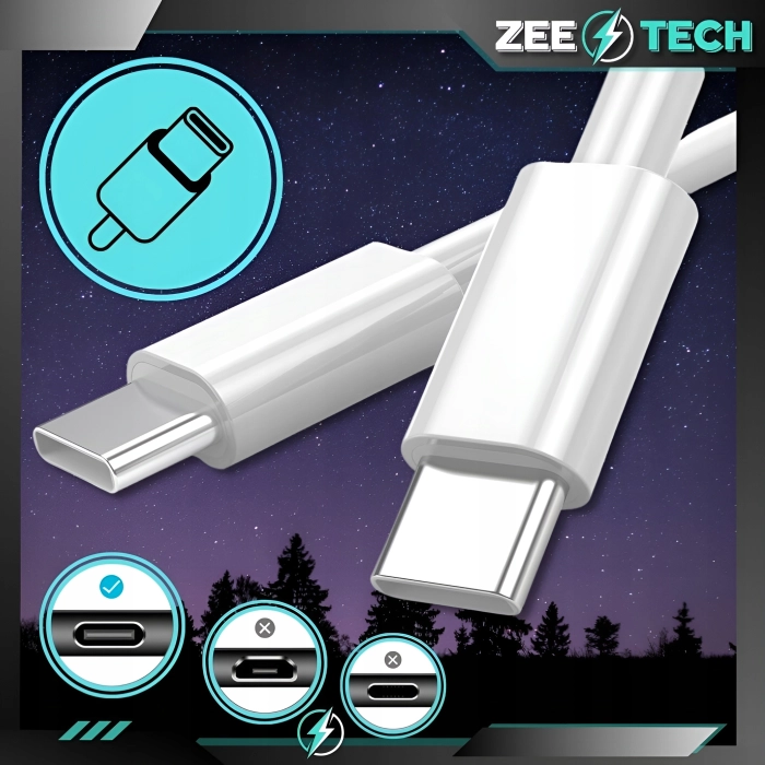 KABEL USB-C / USB-C 60W DO IPHONE 15 16 PRO MAX PLUS MOCNA ŁADOWARKA 1m