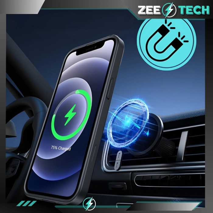 Etui matowe + szkło do iPhone 16 + Szkło - odporny case Magsafe (Czarne)