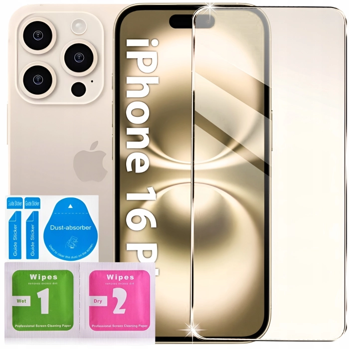 Szkło hartowane do iPhone 16 Pro - Mocna szybka 9H