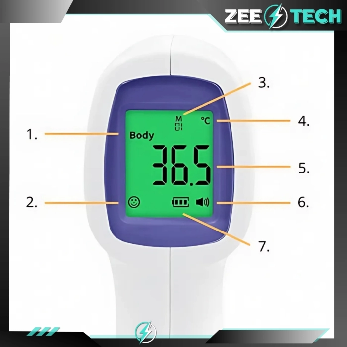 Termometr bezdotykowy do ciała na podczerwień - elektroniczny, medyczny