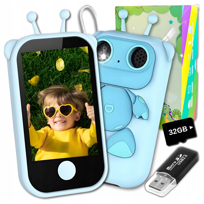 Telefon dla dzieci Z13 - zabawkowy aparat cyfrowy + Karta 32 GB (Robot)