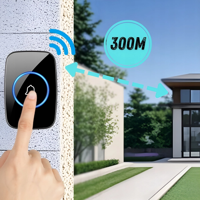 Bezprzewodowy dzwonek do drzwi, furtki i bramy – wodoodporny, duży zasięg do 300 m
