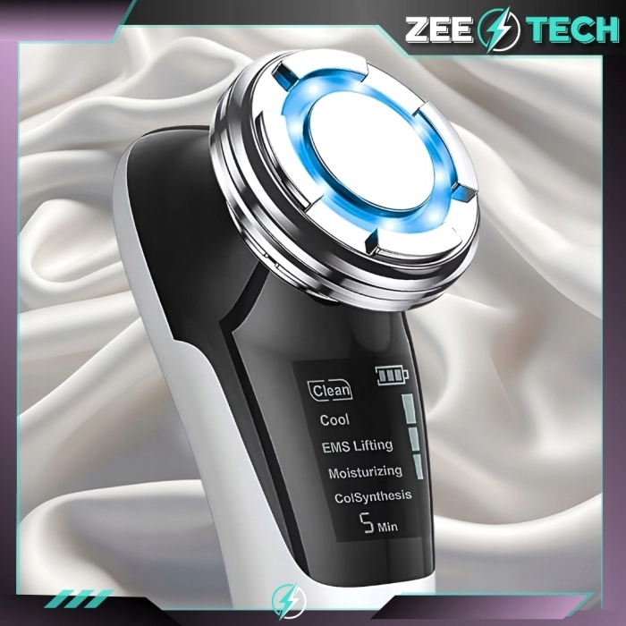 Masażer do twarzy i szyi 5w1 – EMS, mezoterapia bezigłowa, liftingujący, wibracyjny, ujędrniający, urządzenie soniczne