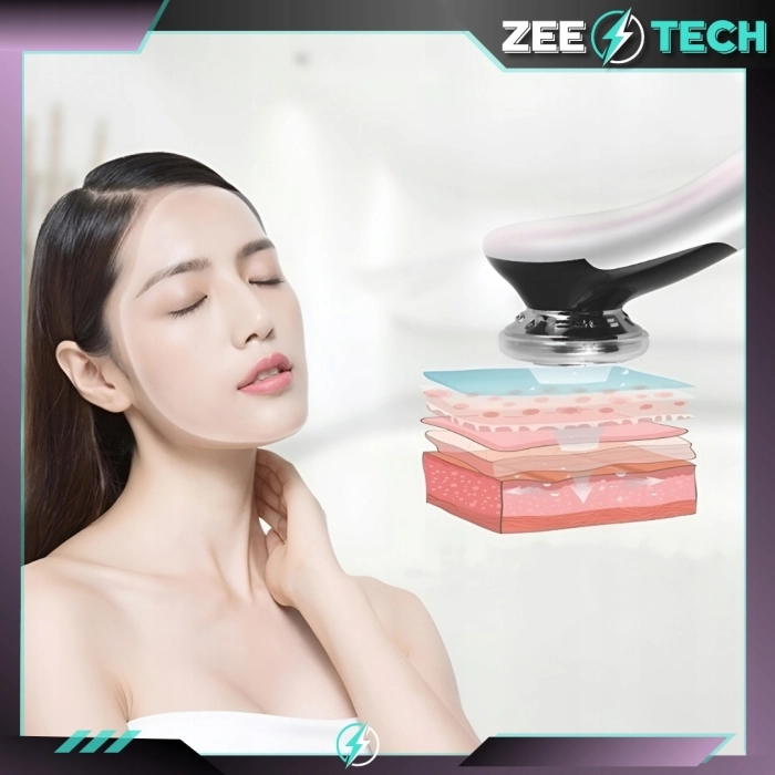 Masażer do twarzy i szyi 5w1 – EMS, mezoterapia bezigłowa, liftingujący, wibracyjny, ujędrniający, urządzenie soniczne