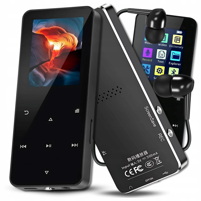 Odtwarzacz MP3 MP4 16GB – Bluetooth, radio, wbudowany głośnik, czytnik, dyktafon, słuchawki