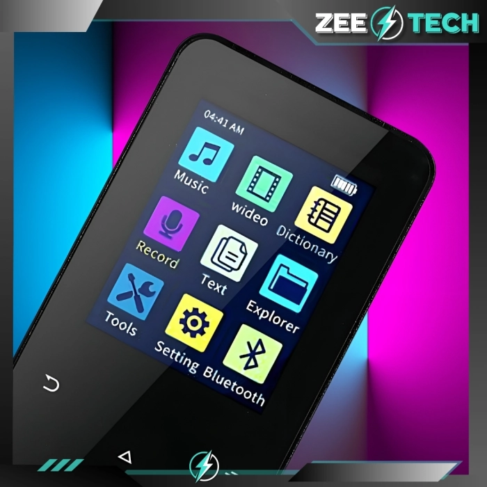 Odtwarzacz MP3 MP4 16GB – Bluetooth, radio, wbudowany głośnik, czytnik, dyktafon, słuchawki