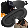 Opaska na oczy do spania 3D – maska zaciemniająca z regulacją + zatyczki do uszu i etui