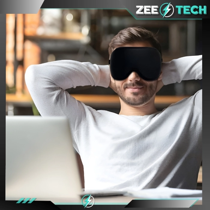 Opaska na oczy do spania 3D – maska zaciemniająca z regulacją + zatyczki do uszu i etui