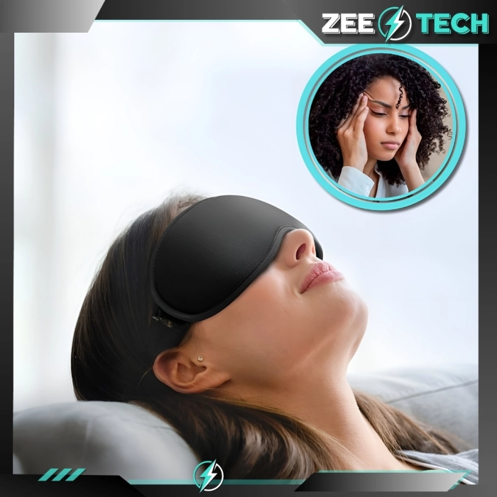 Opaska na oczy do spania 3D – maska zaciemniająca z regulacją + zatyczki do uszu i etui