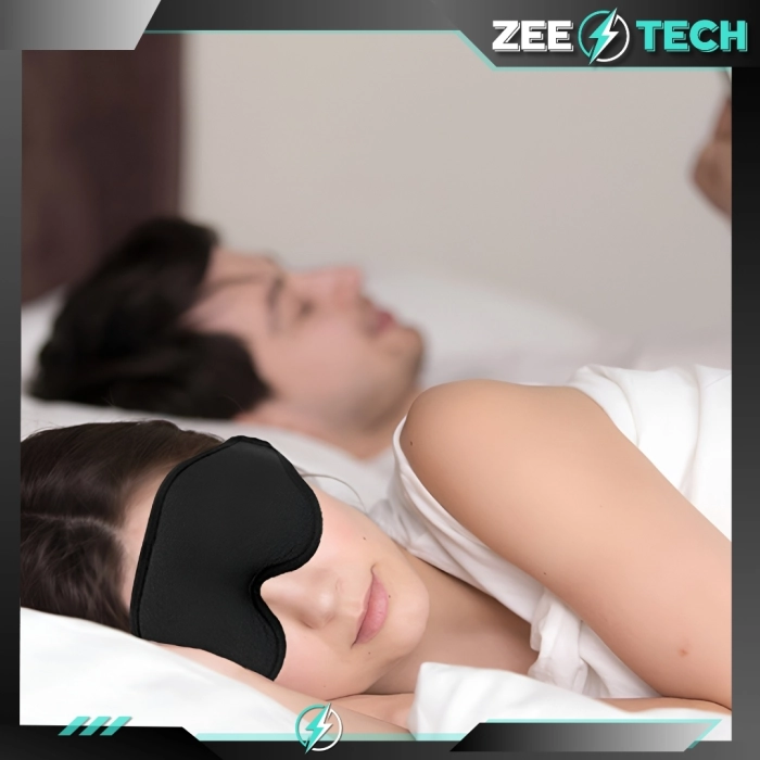 Opaska na oczy do spania 3D – maska zaciemniająca z regulacją + zatyczki do uszu i etui