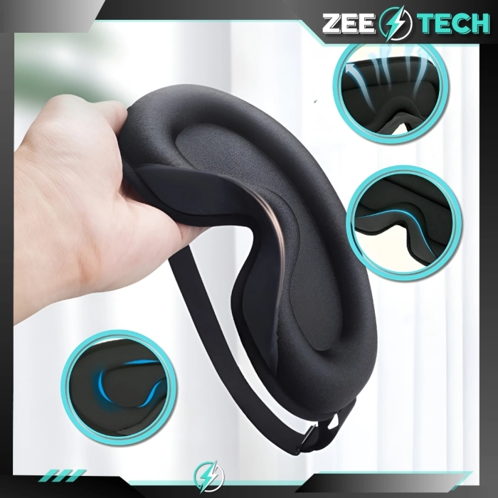 Opaska na oczy do spania 3D – maska zaciemniająca z regulacją + zatyczki do uszu i etui