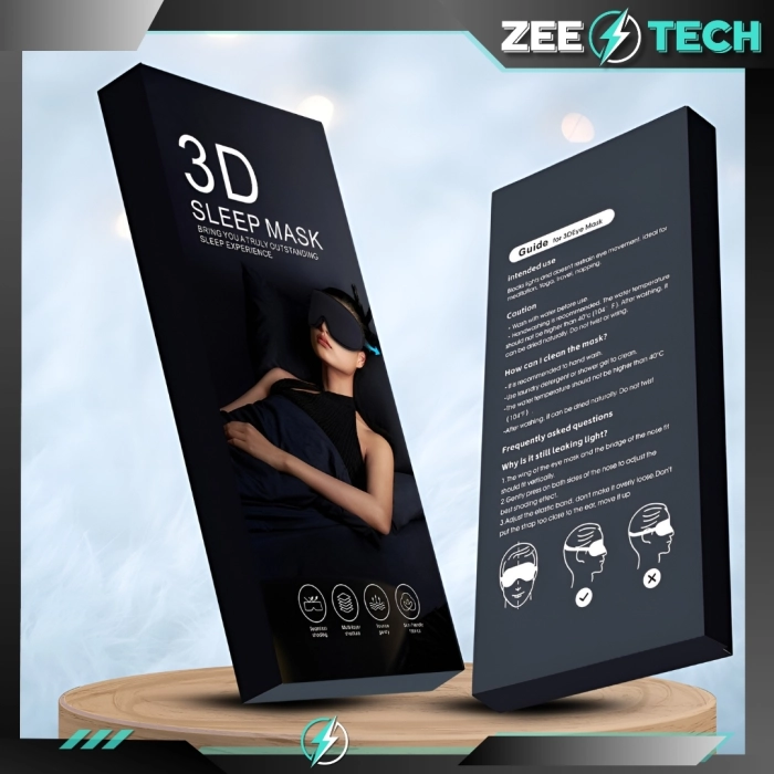 Opaska na oczy do spania 3D – maska zaciemniająca z regulacją + zatyczki do uszu i etui