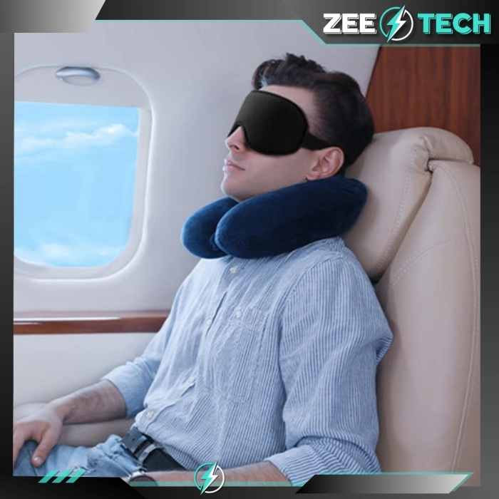 Opaska na oczy do spania z zatyczkami i etui - Zaciemniająca z regulacją