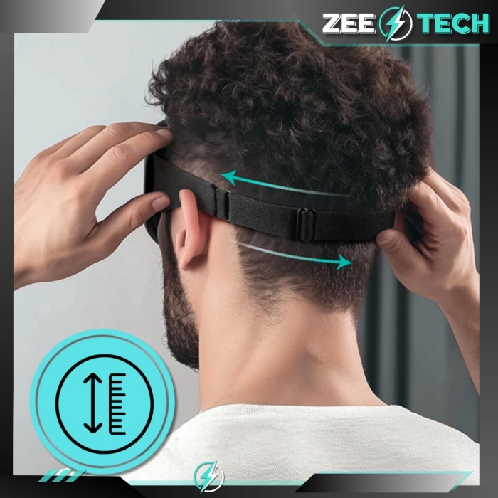 Opaska na oczy do spania z zatyczkami i etui - Zaciemniająca z regulacją