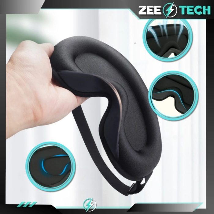 Opaska na oczy do spania z zatyczkami i etui - Zaciemniająca z regulacją