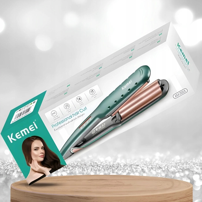 Ceramiczna Lokówka do Włosów KEMEI – Falownica do Stylizacji, Efekt Naturalnych Fal