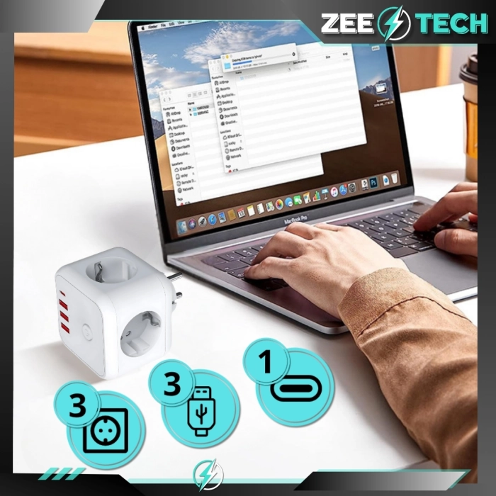 Rozgałęźnik Elektryczny 7w1 z Wyłącznikiem – Gniazdka Złodziejka 250V 4000W