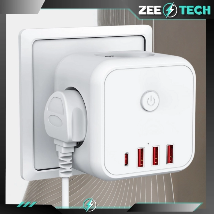 Rozgałęźnik Elektryczny 7w1 z Wyłącznikiem – Gniazdka Złodziejka 250V 4000W