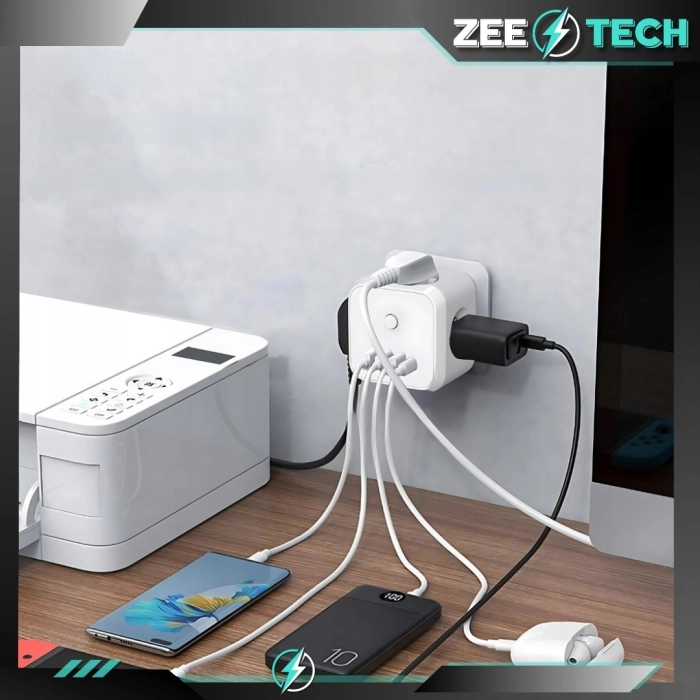 Rozgałęźnik Elektryczny 7w1 z Wyłącznikiem – Gniazdka Złodziejka 250V 4000W