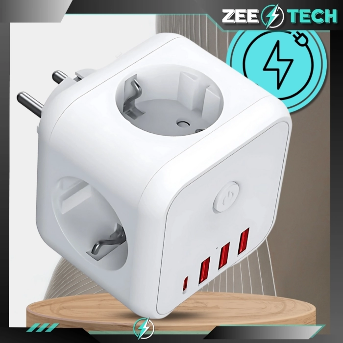 Rozgałęźnik Elektryczny 7w1 z Wyłącznikiem – Gniazdka Złodziejka 250V 4000W