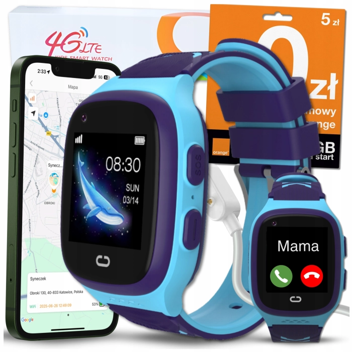 Smartwatch dla dzieci ZLT31 – zegarek-telefon z GPS, kamerą i wideorozmowami (Niebieski)