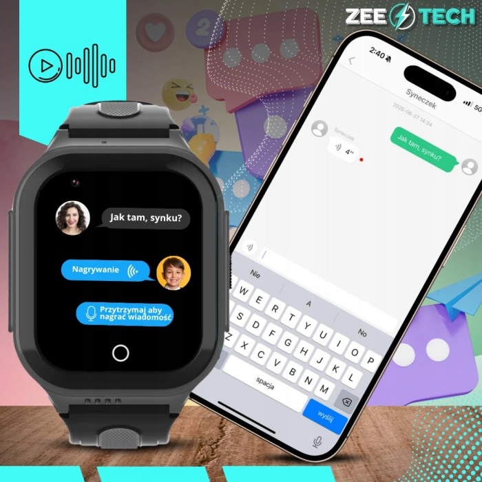 Smartwatch dla dzieci ZDF65 – zegarek-telefon z GPS, kamerą, WhatsApp i wideorozmowami (Niebieski)